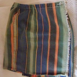 Gitano Denim high waisted multicolor striped Wrap Skirt